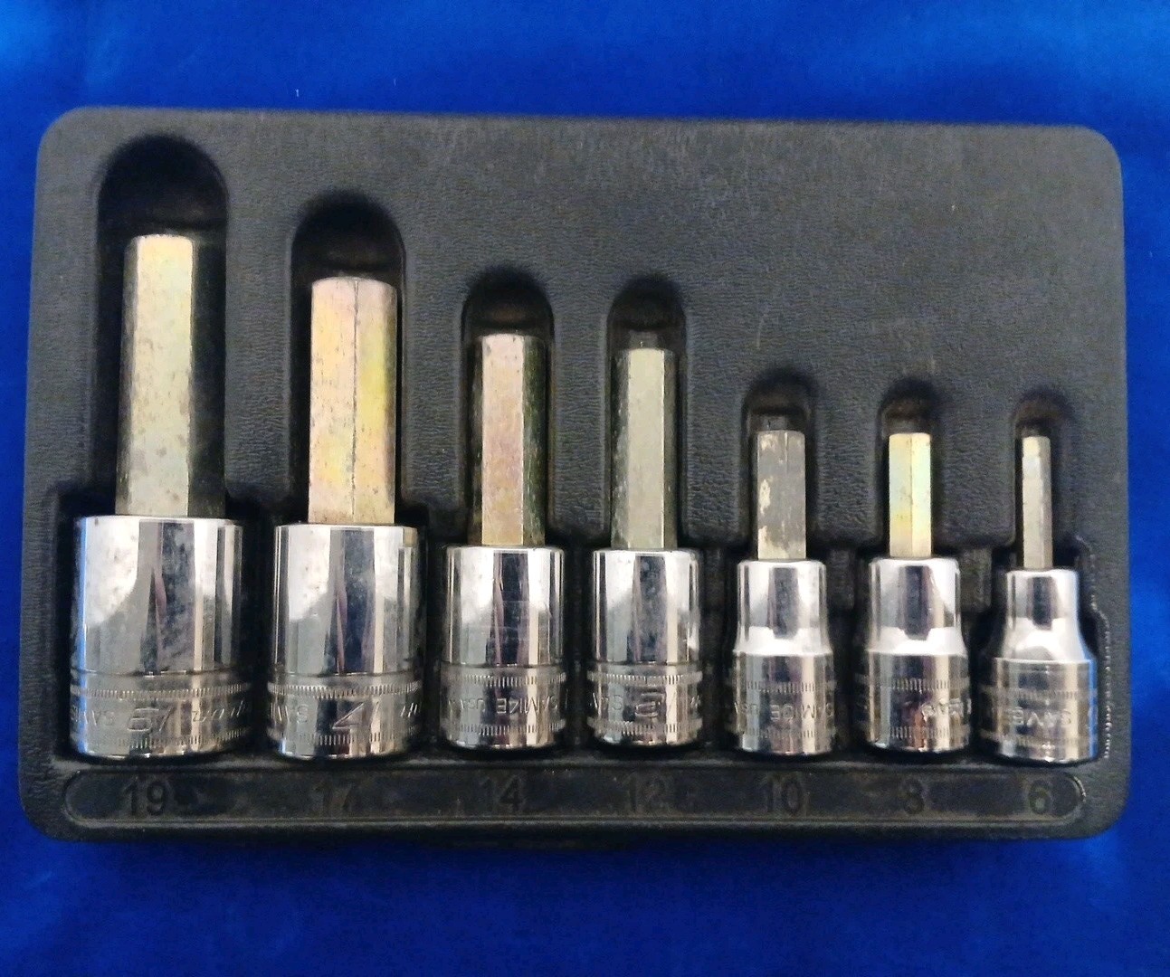 For Snap-On Tools USA 7pc 1/2″ Drive METRIC Hex Bit Socket Driver Set 307ESAMY