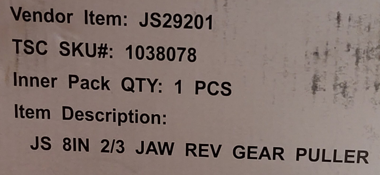 NEW JOBSMART 1038078 / JS29201 Carbon Steel Reversible Gear Puller 8″ – 2.4 Ton