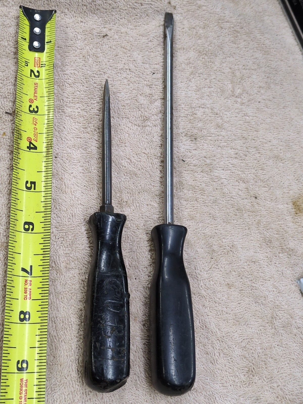 2- Snap-On Flat Slotted Screwdriver SSD4100 13.5 Inch Long & SSD4 7.5 Inch Long