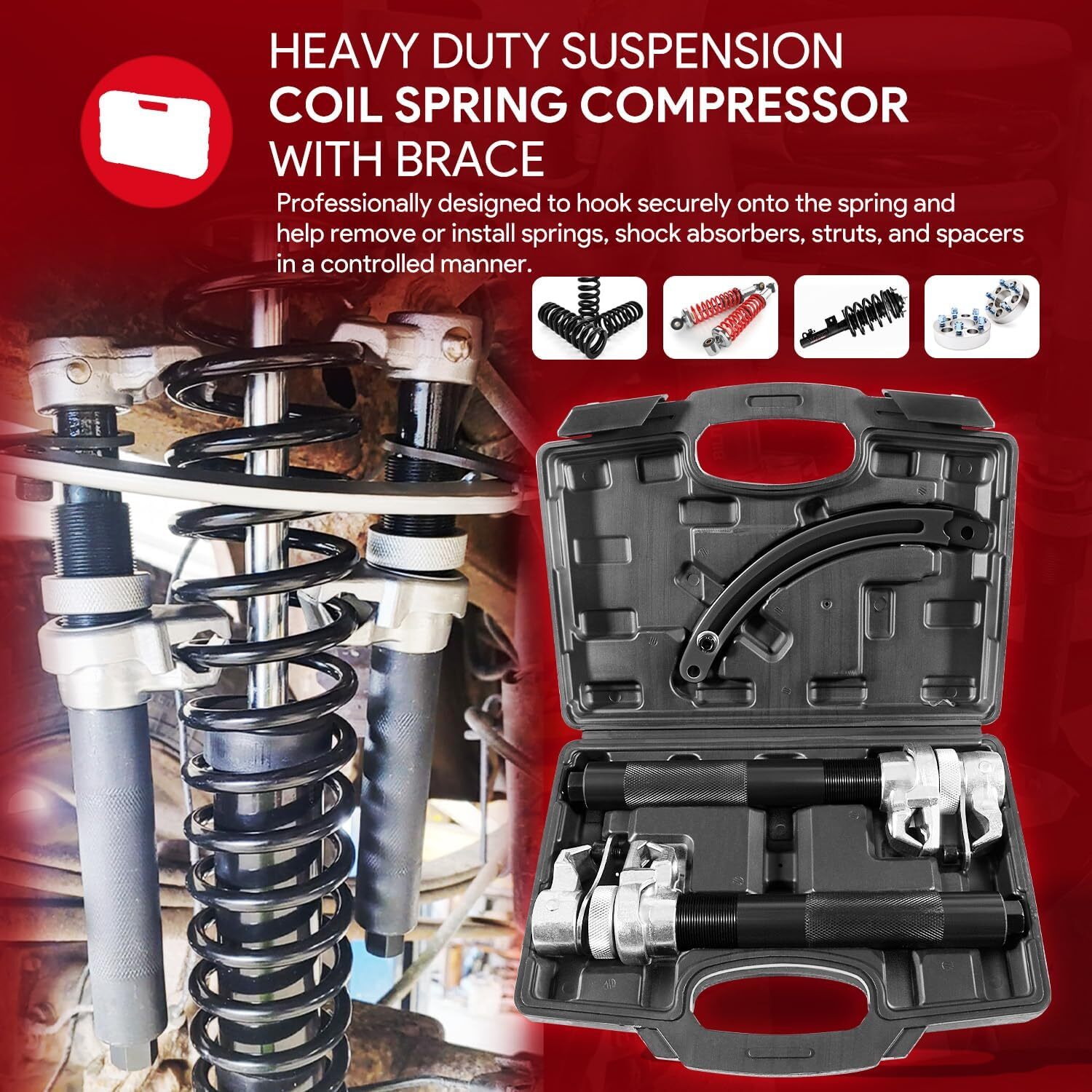 Heavy Duty Coil Spring Compressor Tool Upgrade for Car Motorcycle Truck ATV UTV