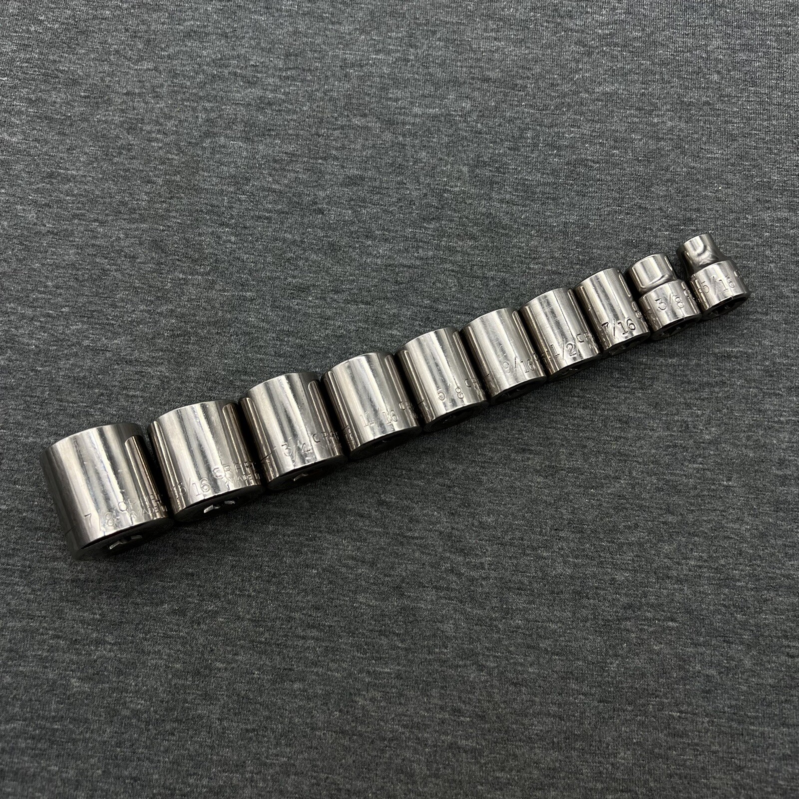 Craftsman 10pc SAE Shallow Socket Set 3/8” Drive 12 Point 5/16″ – 7/8″ G2 USA
