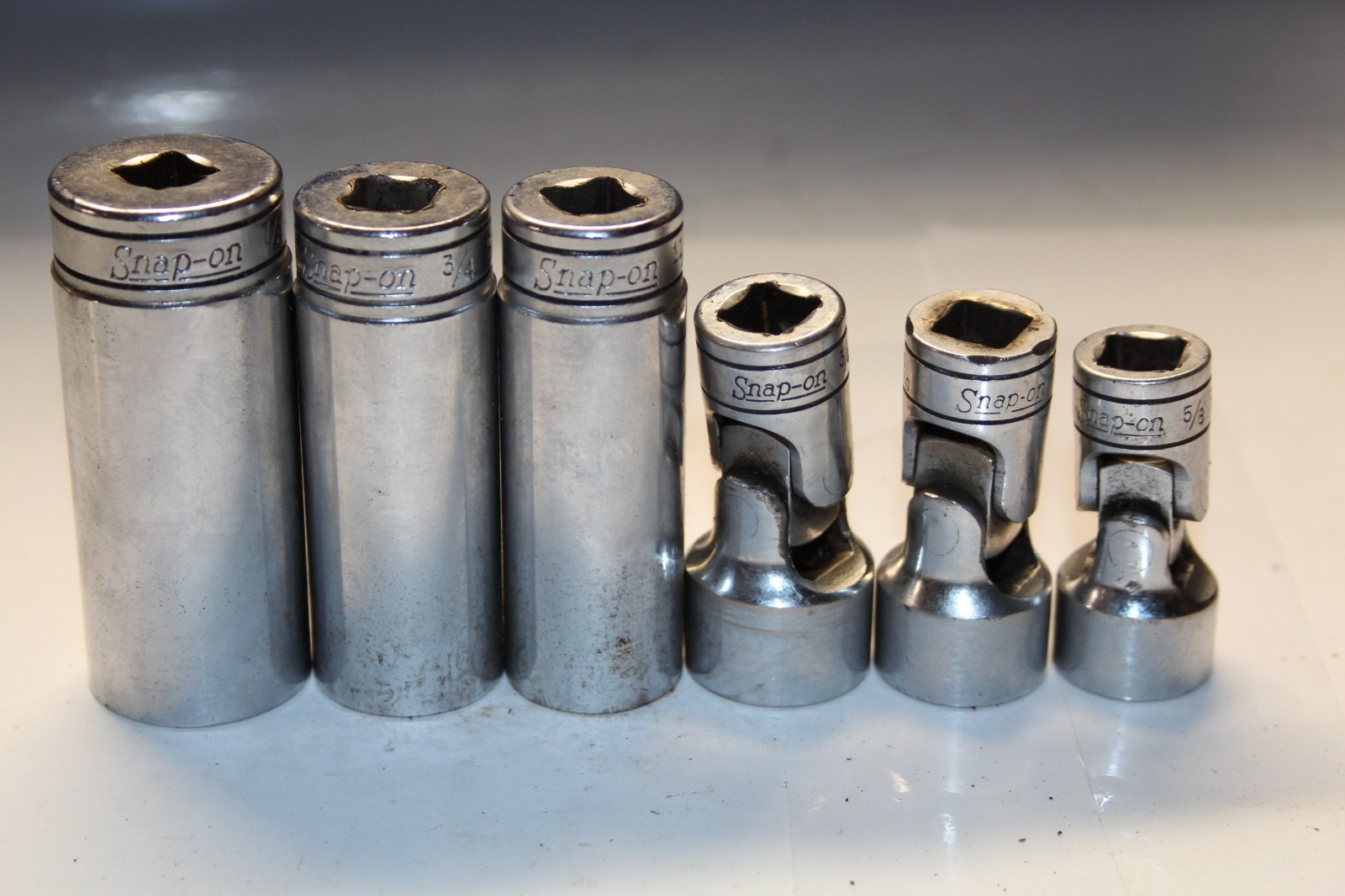 Snap-On 6pc 3/8” Drive SAE Deep & Universal Socket Set SFS221 SFS241 SFS281 FS20