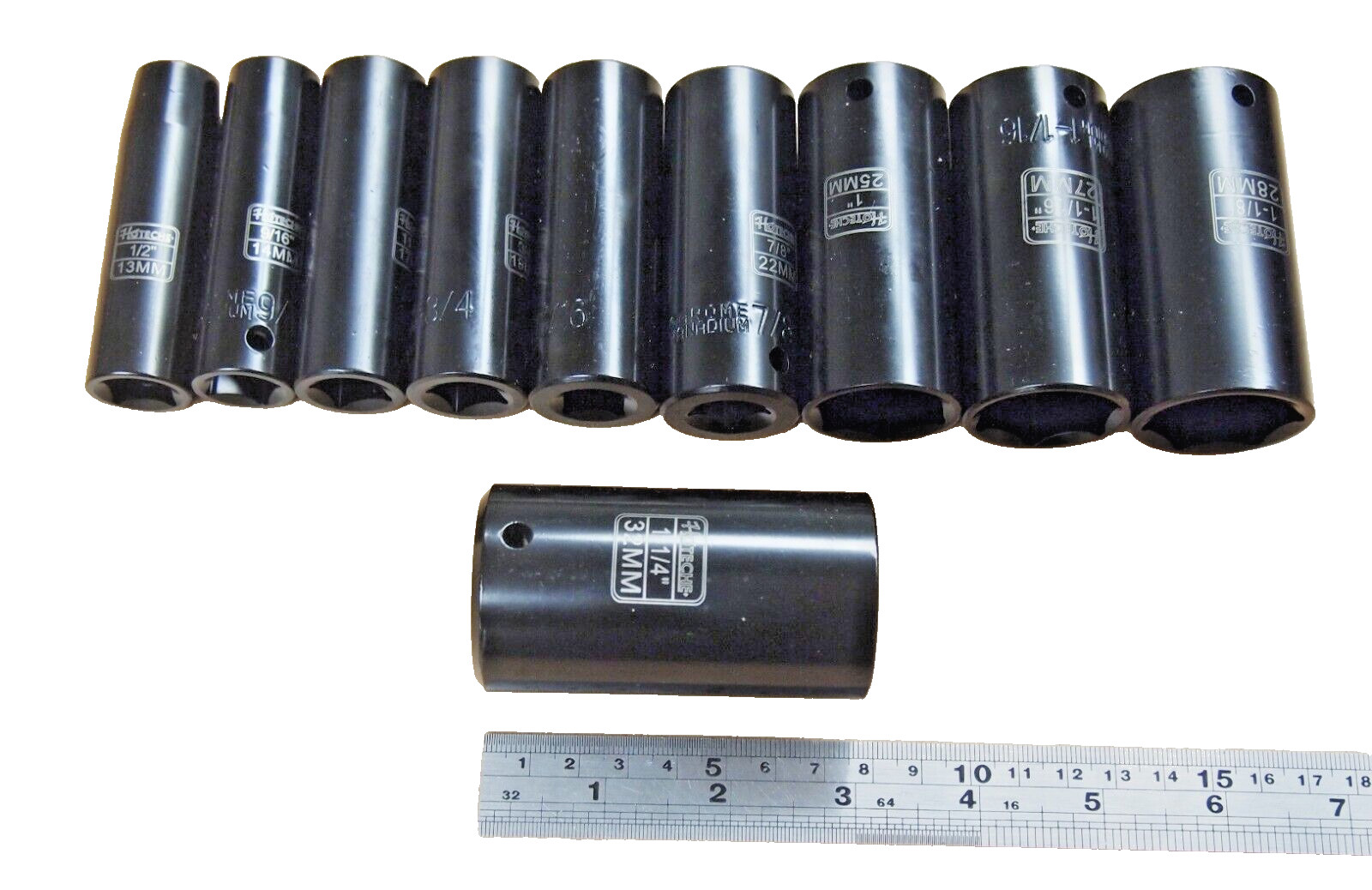 HOTECHE 38 Pcs 1/2″ 3/8″ Dr. Duo Metric SAE Impact Socket Deep Shallow 206404