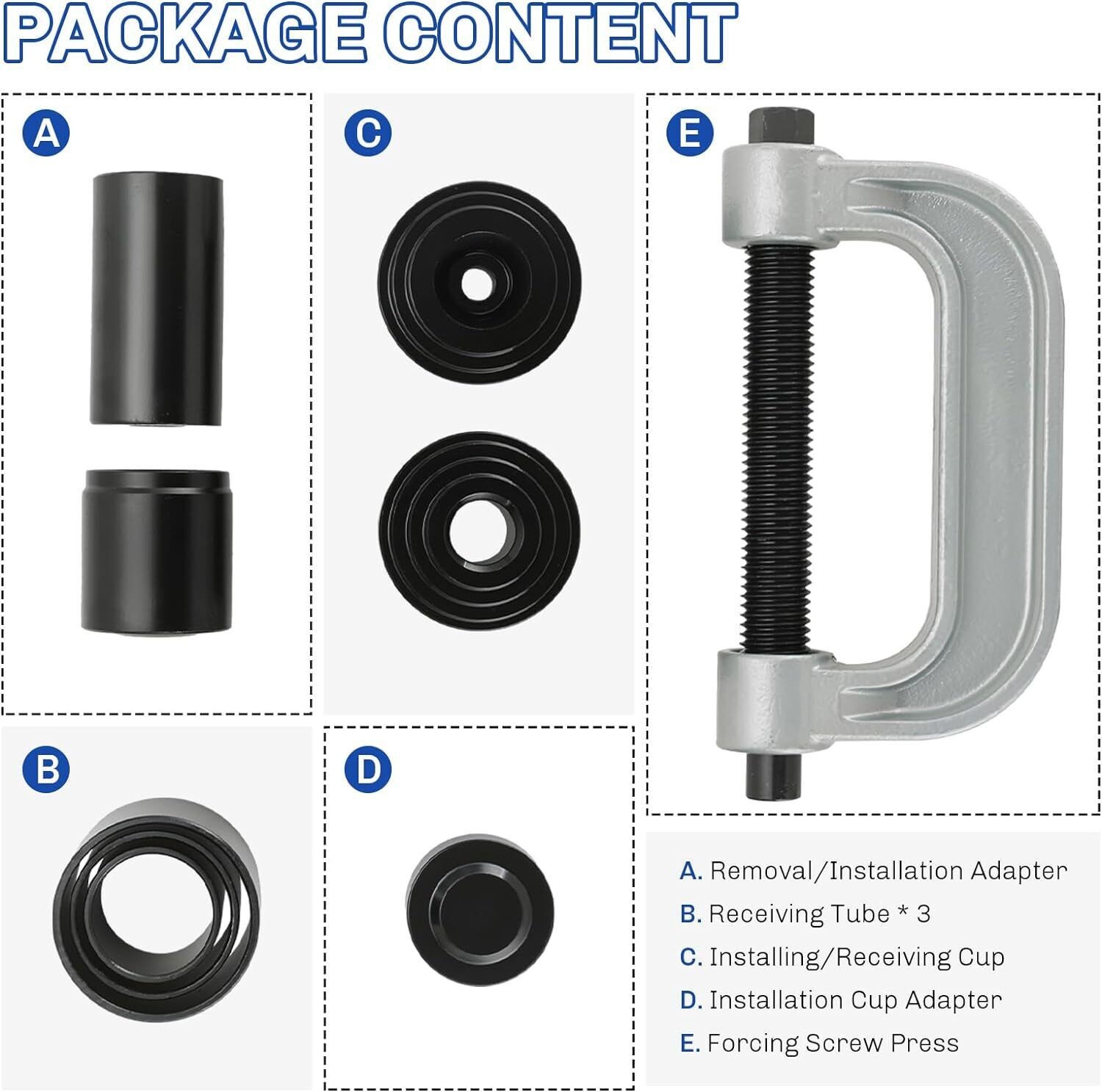 Heavy Duty 4 in 1 Ball Joint Press & U Joint Removal Tool Kit with 4×4 Adapters