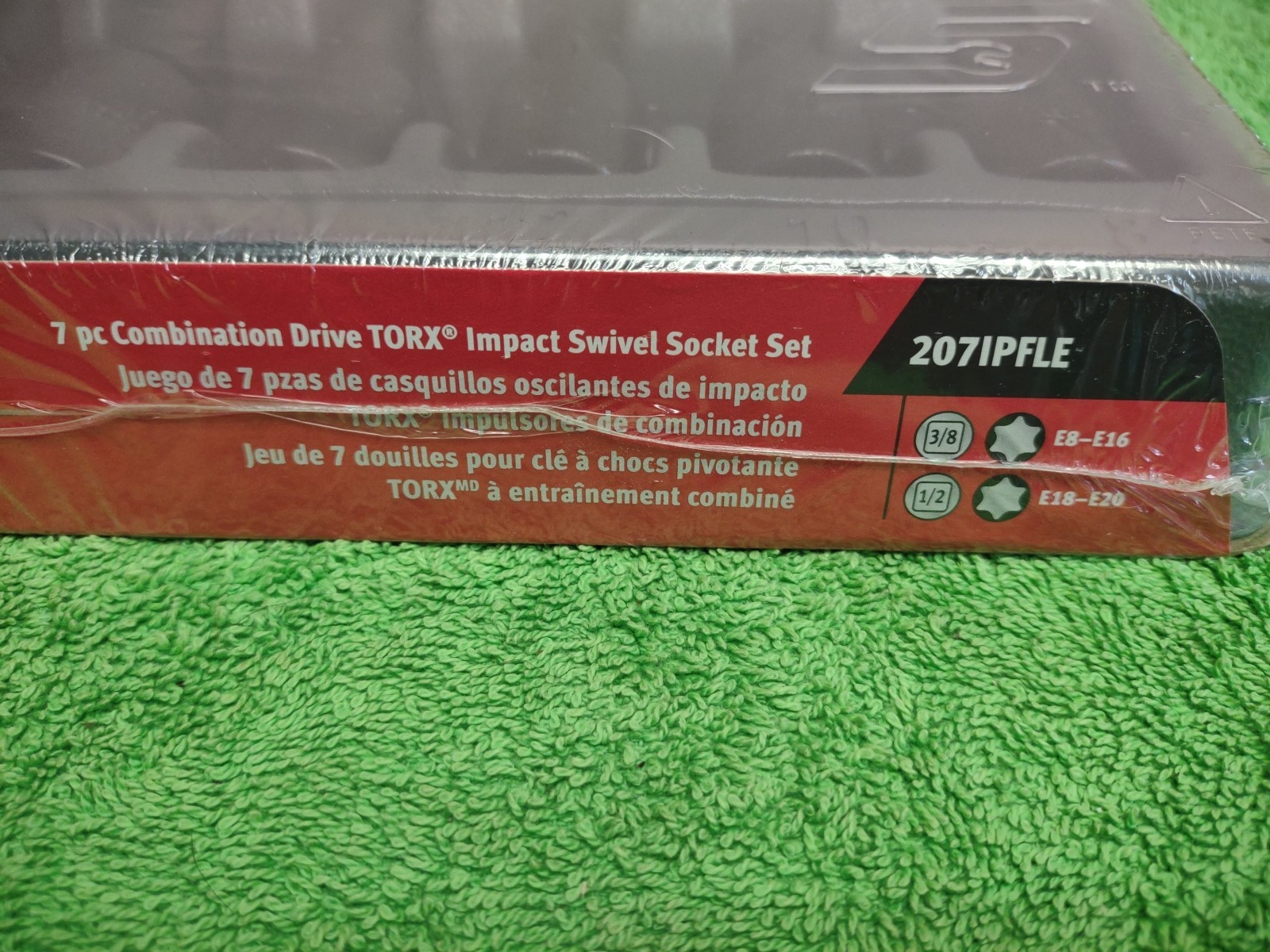 New!! Snap On Tools 207IPFLE 7pc Combination Drive Torx Impact Swivel Socket Set
