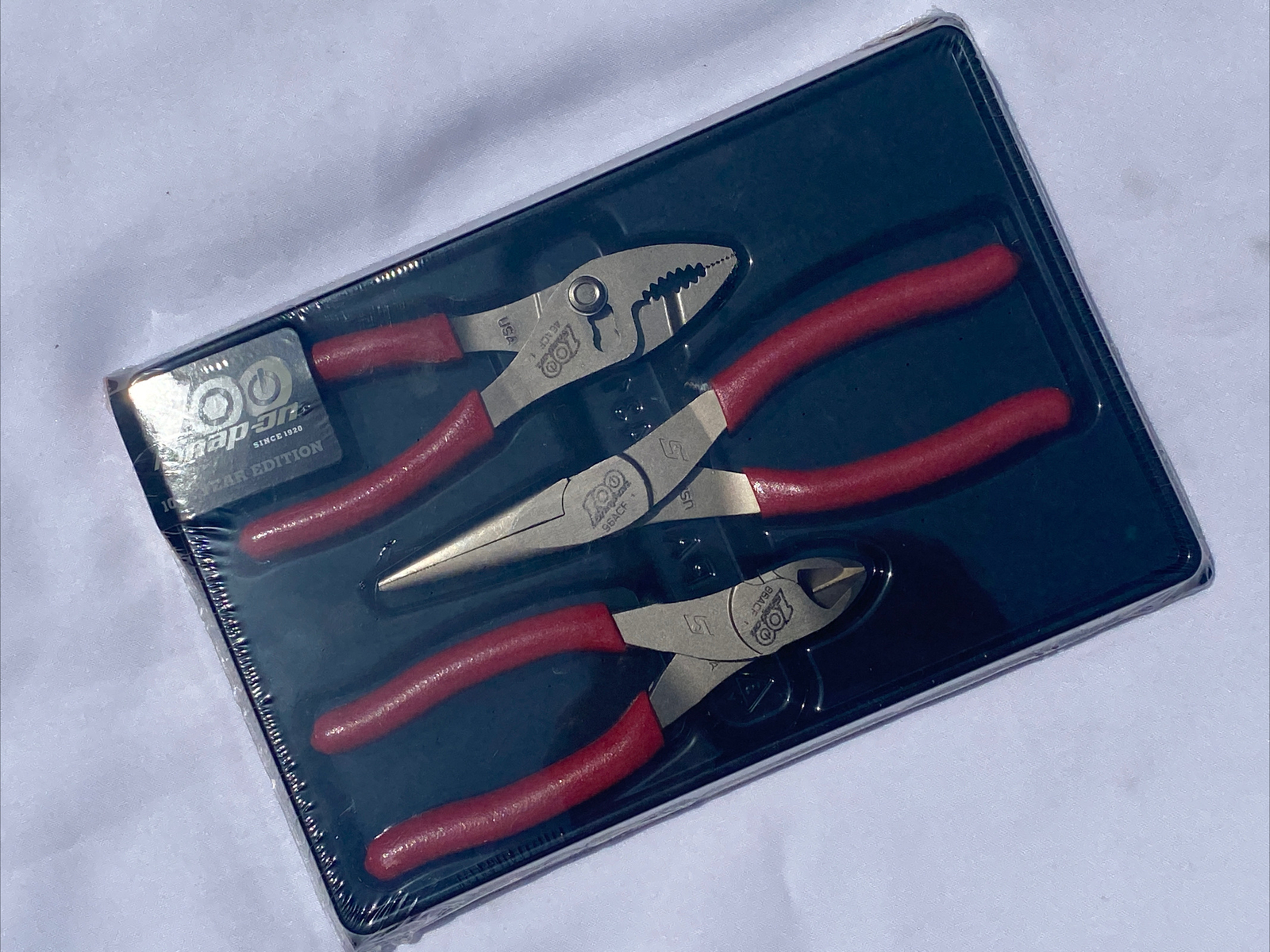Snap On 100th Anniversary 3Pc Pliers Set Red PL306ACF100MR Brand New