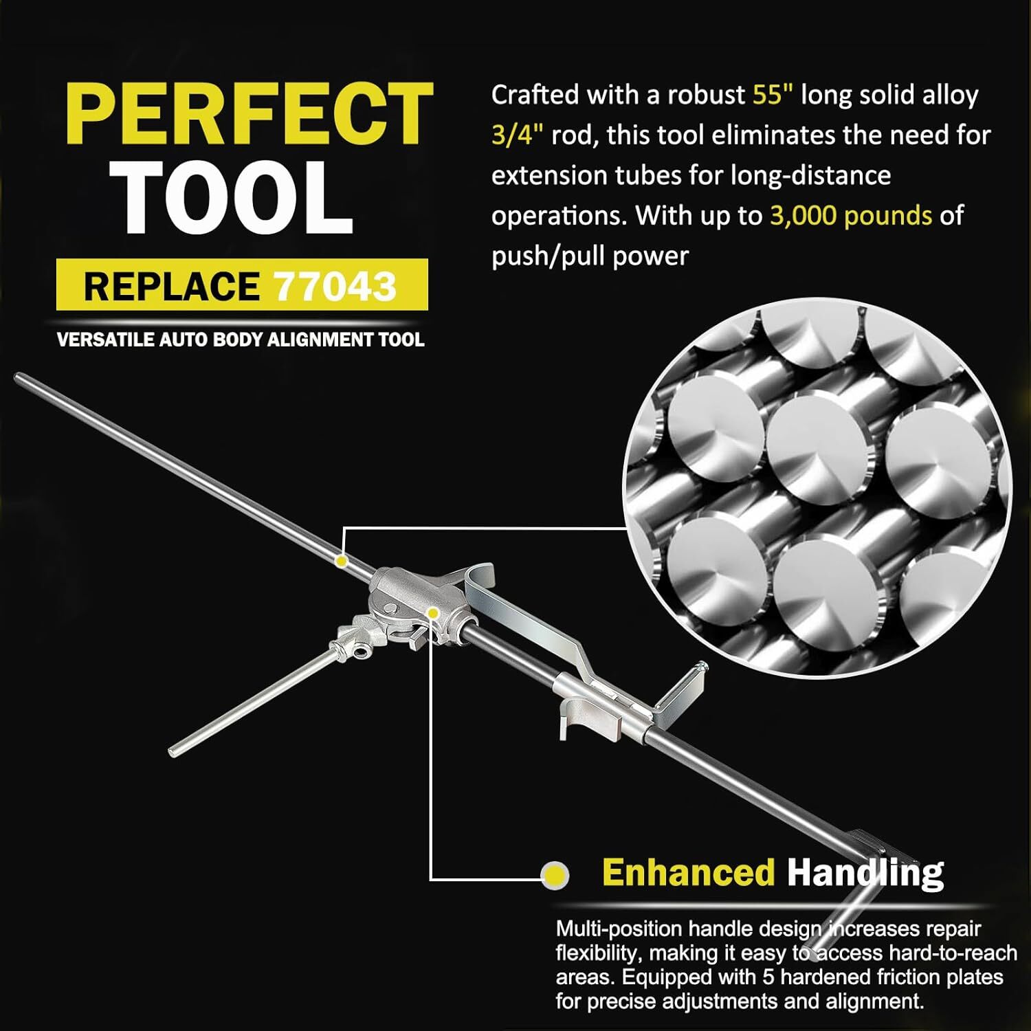 77043 Versatile Auto Body Repair Tool for Monkey-On-A-Stick Friction Jack Set
