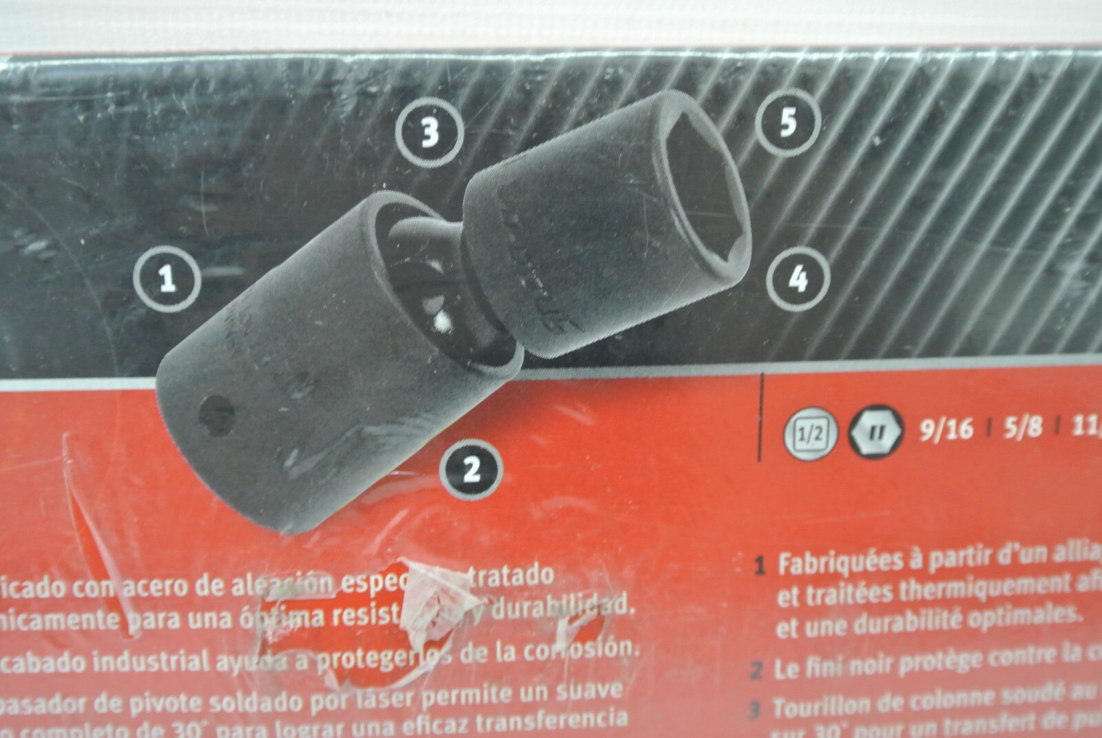 New Snap-on™ 1/2″ drive 9/16″ to 1 1/8″ 6-point IMPACT Swivel Socket Set 307IPLY