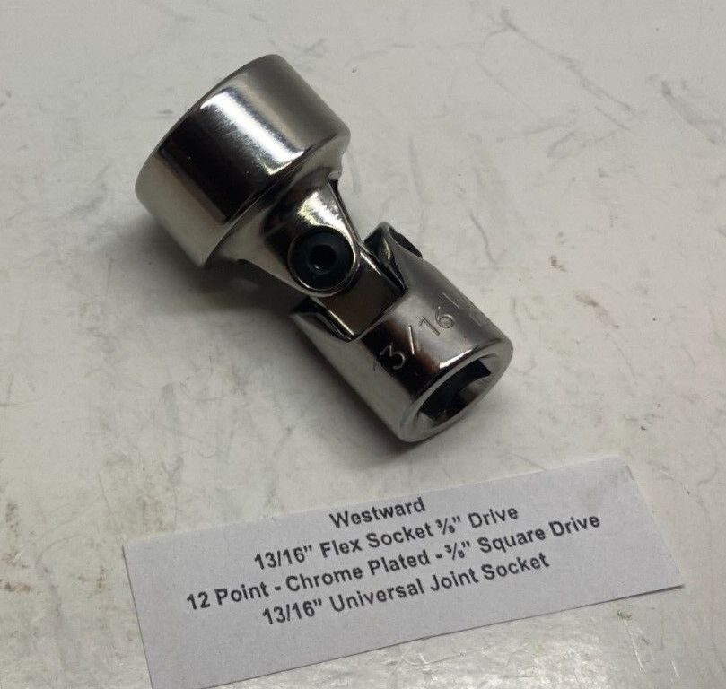 Westward 13/16″ Flex Socket (12 Point 3/8″ Drive) 13/16″ Universal Joint Socket