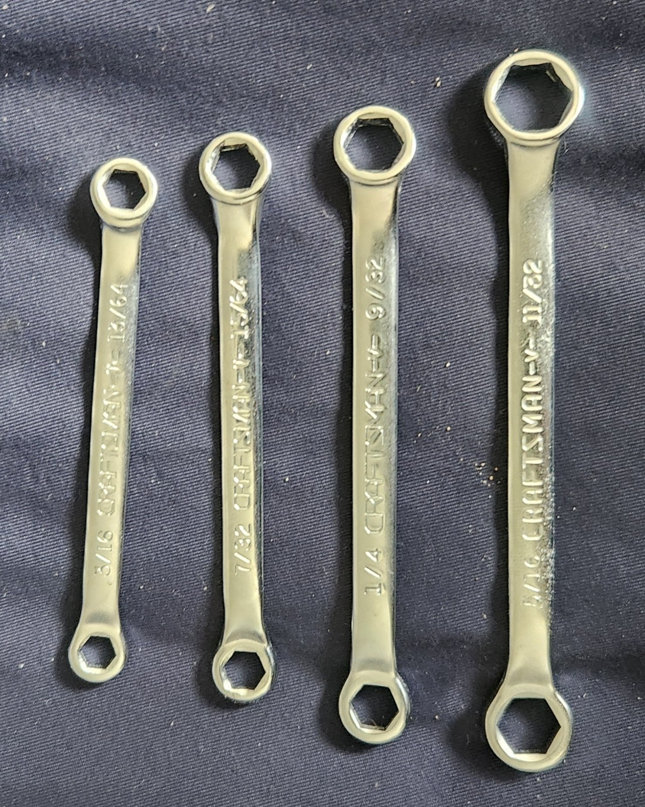 Vintage Sears Craftsman 4pc Midget BoxEnd Wrench Set SAE 4379 Original V Series