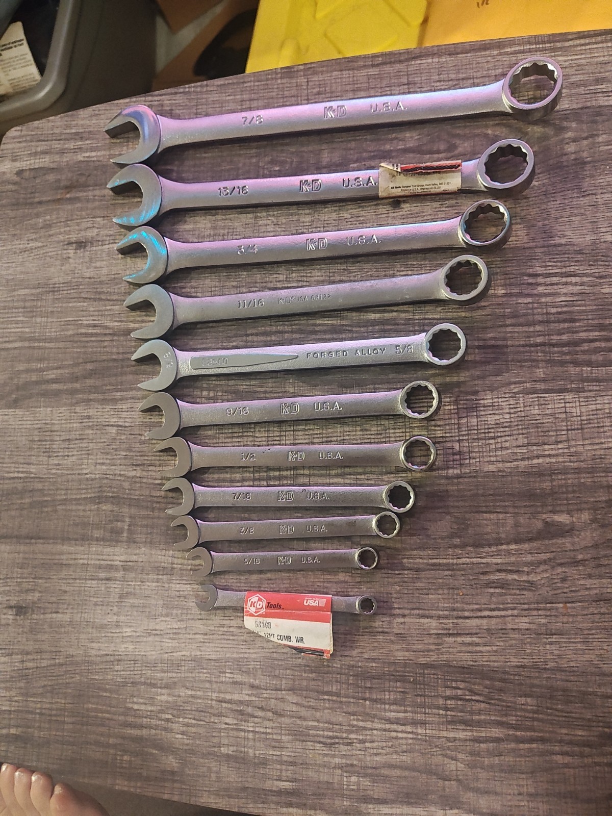 K-D Tools 11pc Combination Wrench Set 1/4″-7/8″new Old Stock Made In USA Read