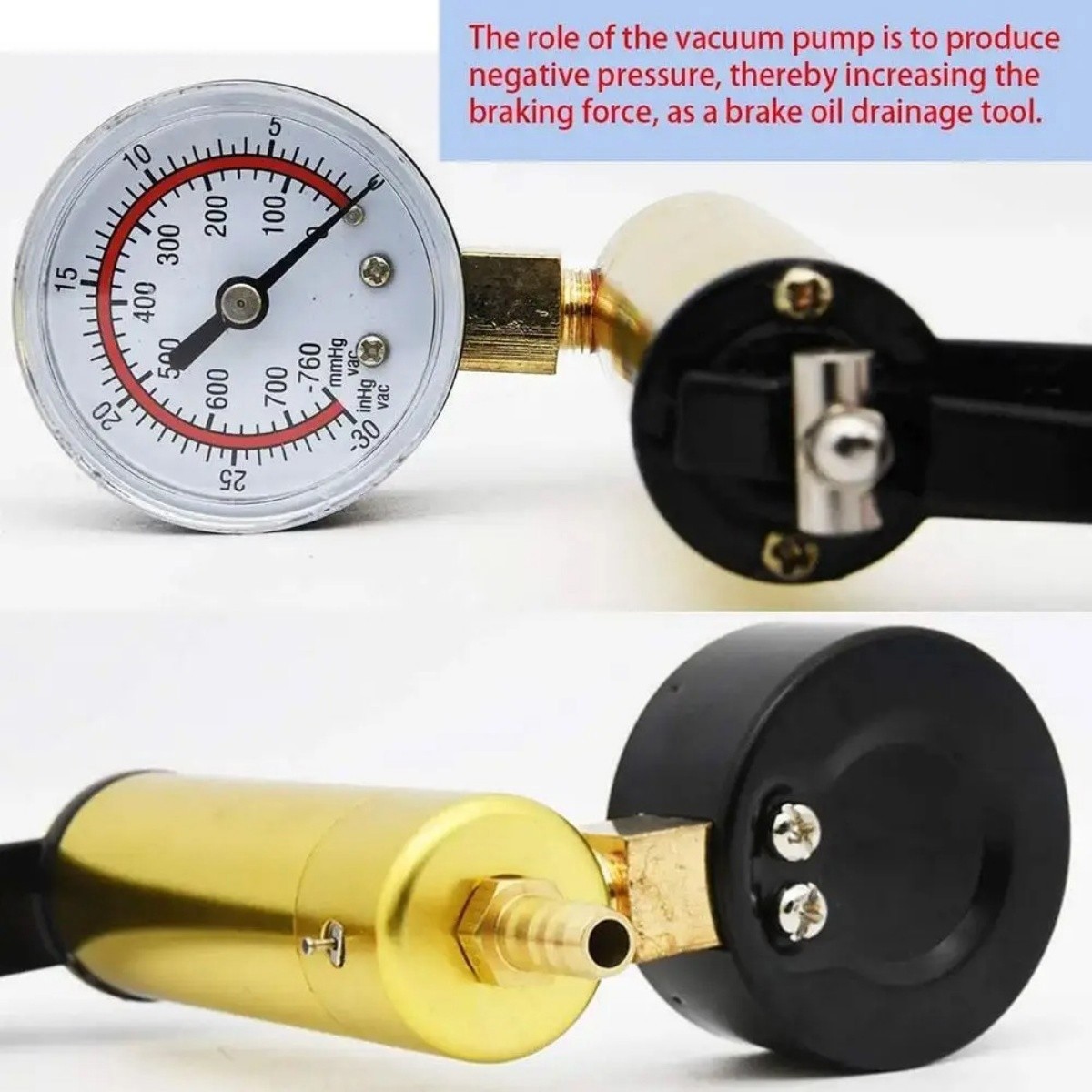Hand Held Vacuum Pressure Pump Tester Set Brake Fluid Bleeder Bleeding Kit & Box