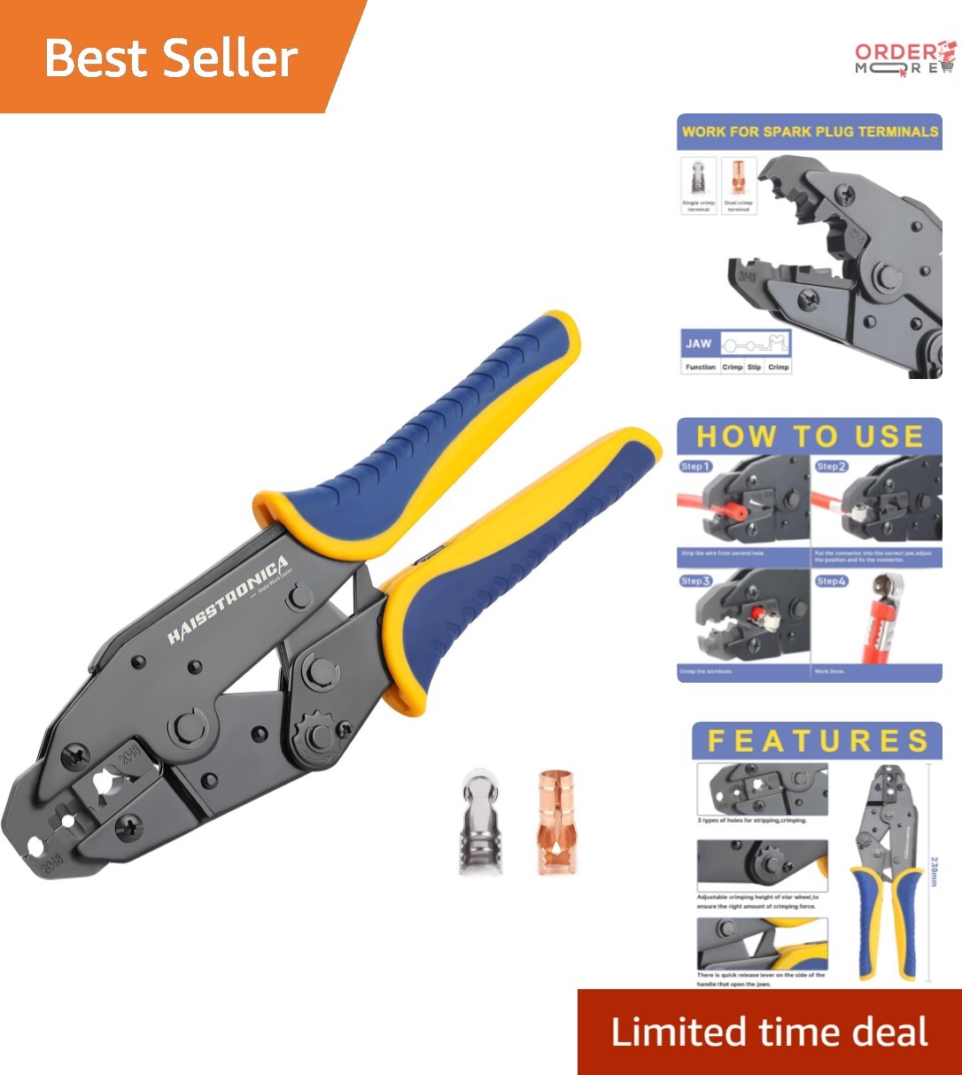 Heavy-Duty Crimping Tool for 8.5mm Spark Plug Terminals – Durable & Reliable