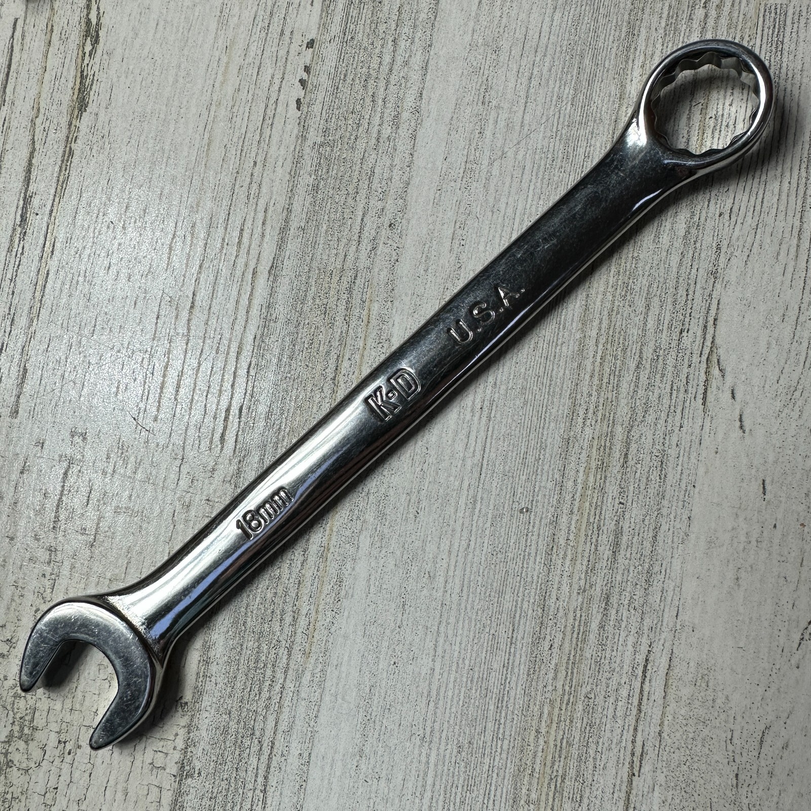 KD TOOLS Metric Combination Wrench 18 mm (12 Point) Made in USA 63618 K-D