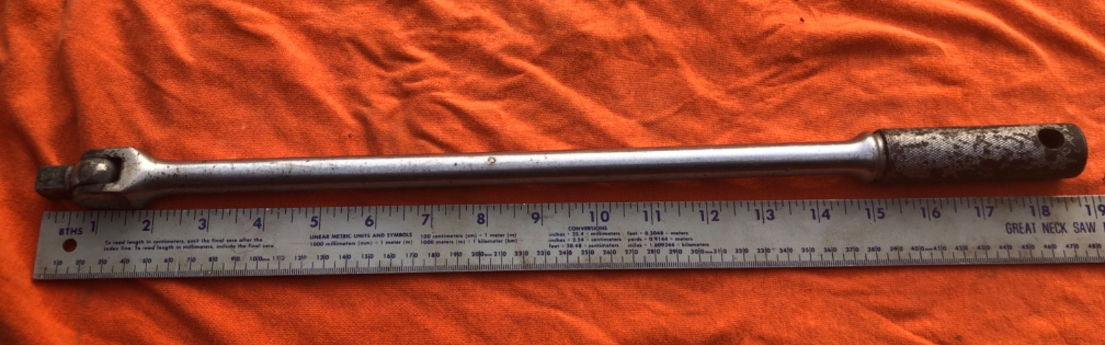 VINTAGE 1/2 INCH DRIVE 18 INCH SNAP -ON No. NS-18A BREAKER BAR w UNDERLINE LOGO