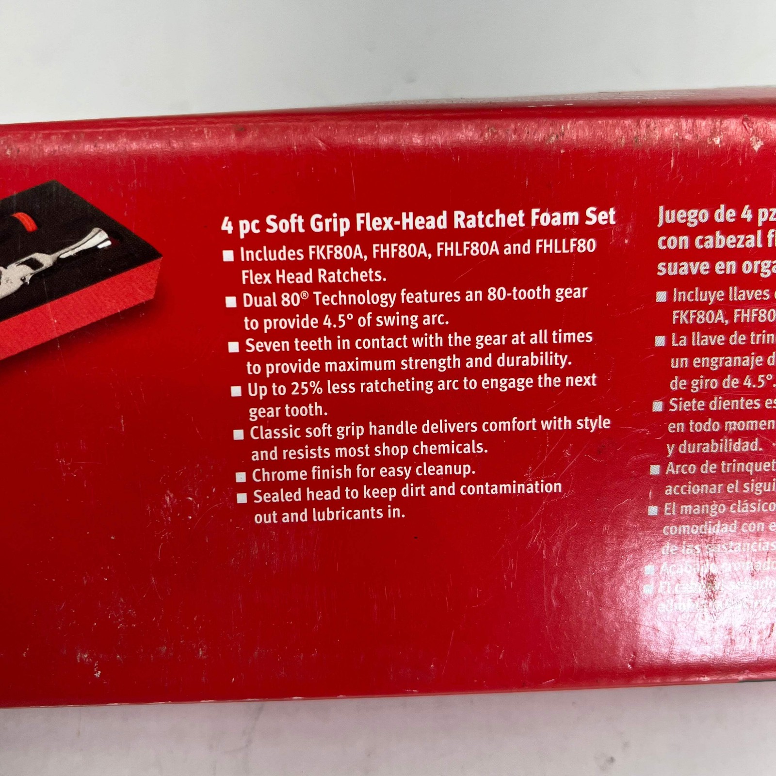 SNAP ON Soft Grip Flex Head Ratchet Set 4 Pc – 3/8″ Drive 204RT04FR (As-Is)