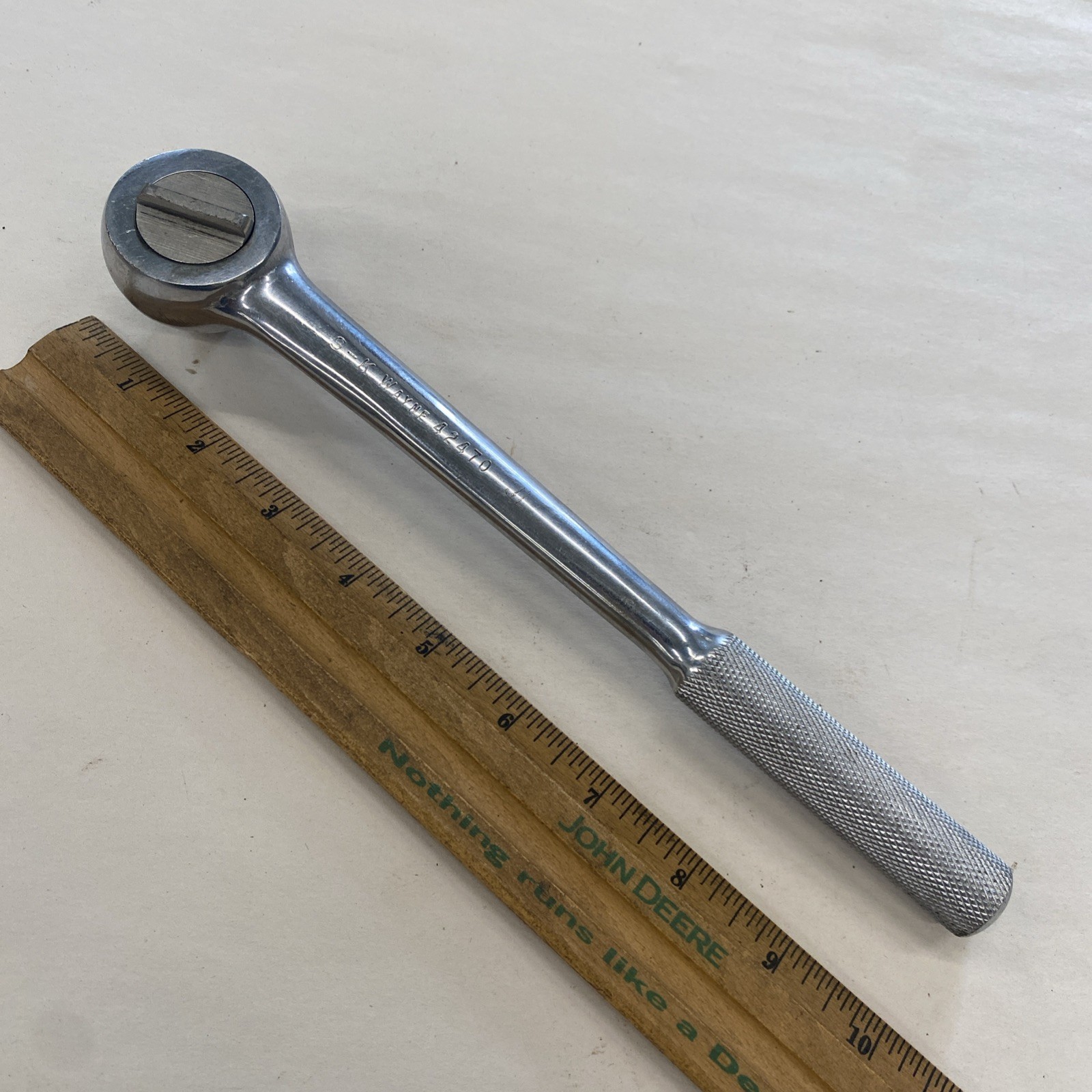 S-K SK USA 42470, 1/2″ Drive 10″ Ratchet, Knurled Handle, Inscribed READ, M0629