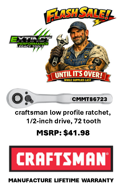 craftsman low profile ratchet, 1/2-inch drive, 72 tooth (CMMT86723)