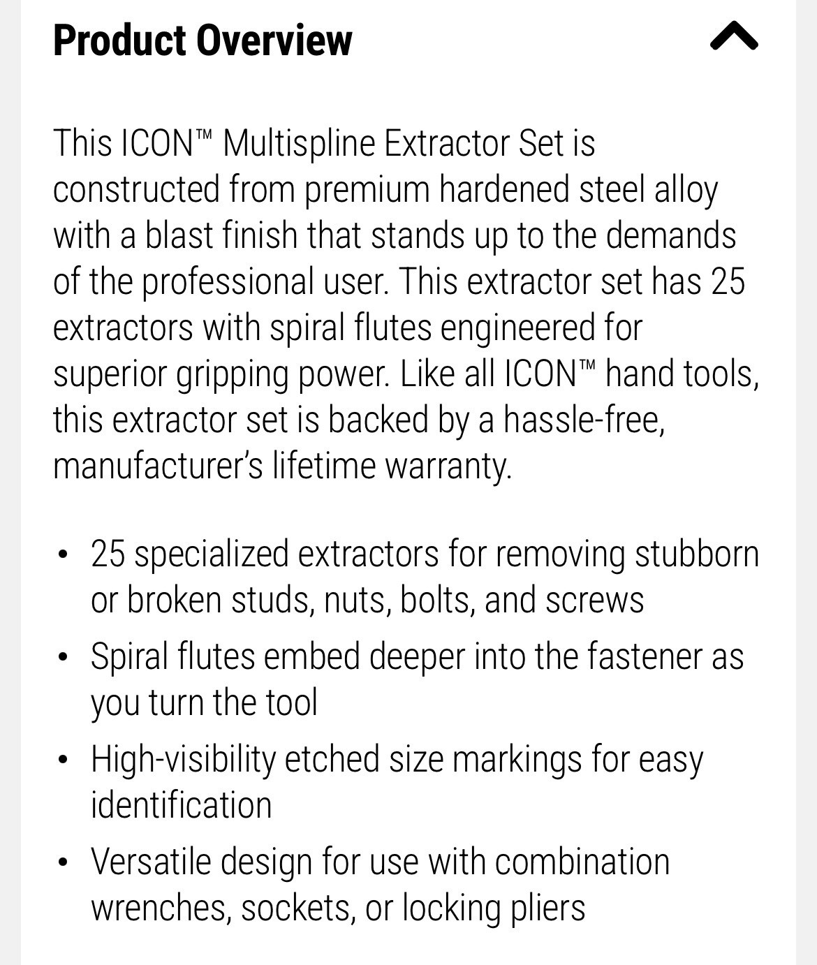 ICON XMS-25 PROFESSIONAL MULTISPLINE EXTRACTOR 25 PIECE SET 58699 *NEW SEALED*