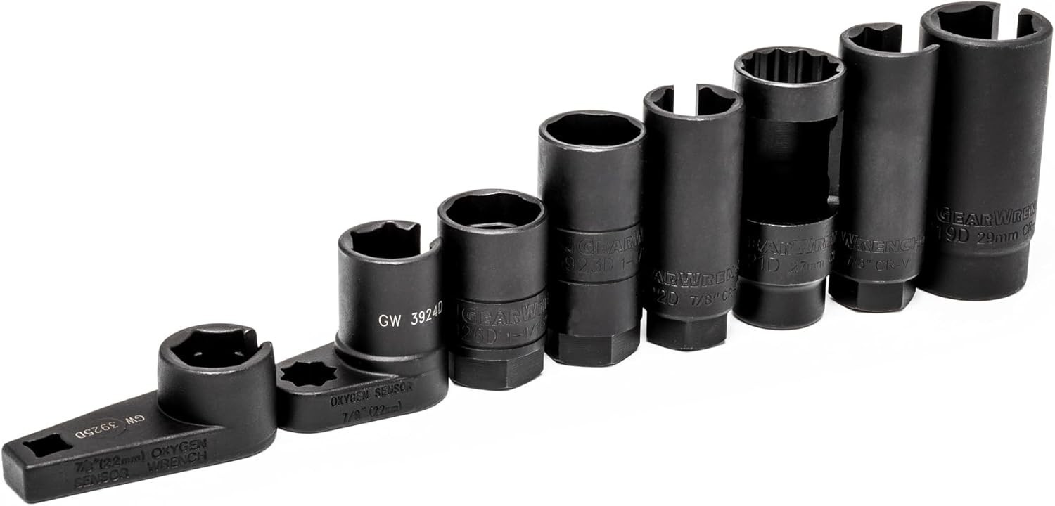 Essential 8-Piece Chrome Molybolydemum Sensor Socket Set for Automotive Repairs
