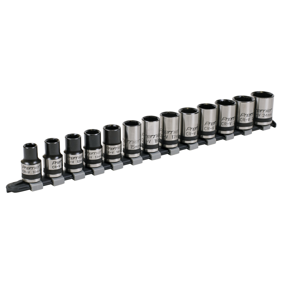 Sealey Socket Set 13 Pcs 1/2″ Square Drive Lock-On 6 Point Black Series AK2742B