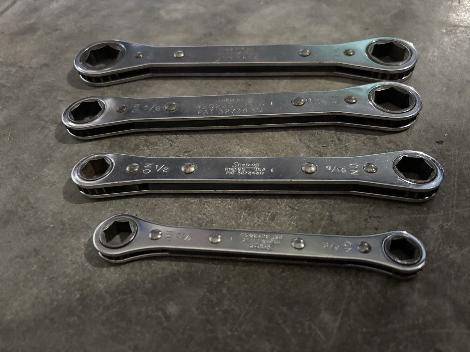 Snap-on 3/8 – 3/4 Open Ended Ratcheting Box Wrench Set