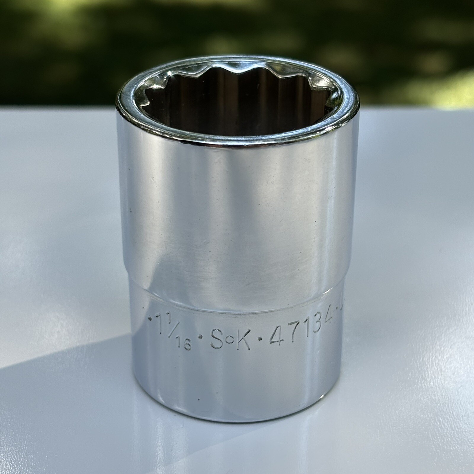 VTG NOS S-K 47134 3/4” Dr 12 Pt SAE 1 1/16” Standard Shallow Chrome Socket USA