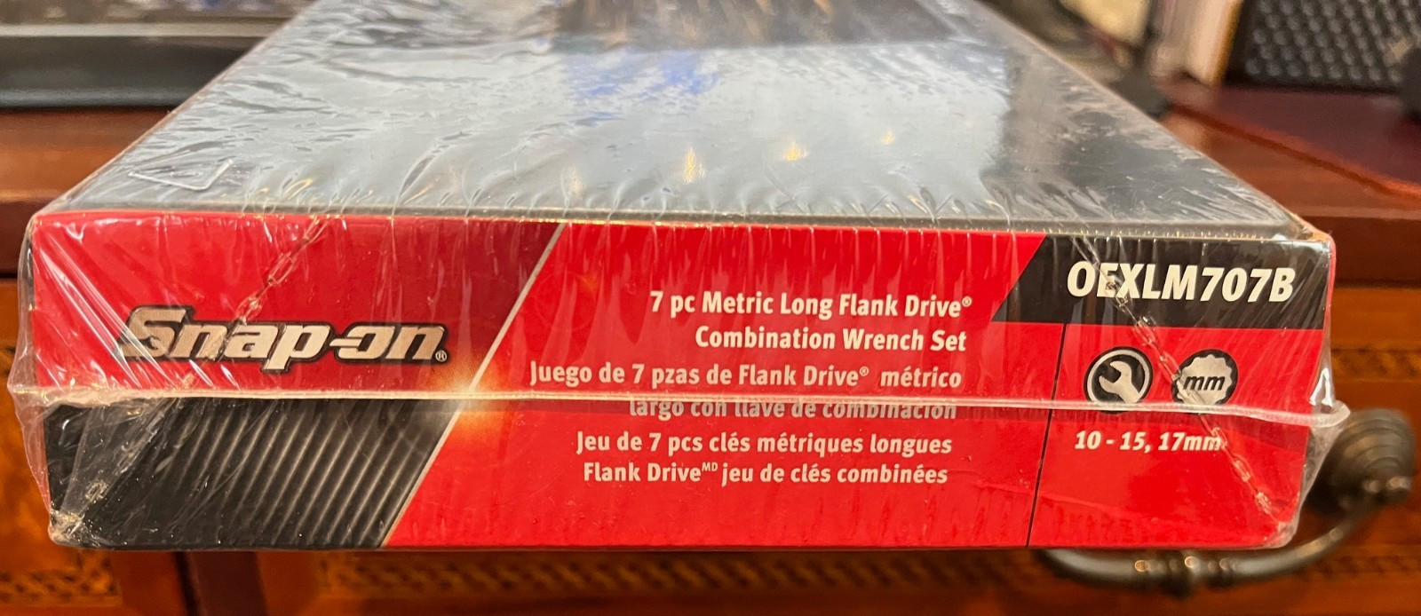 Snap-on OEXLM707B 7 Piece Metric Long Combination Wrench Set 10-17mm, Brand New