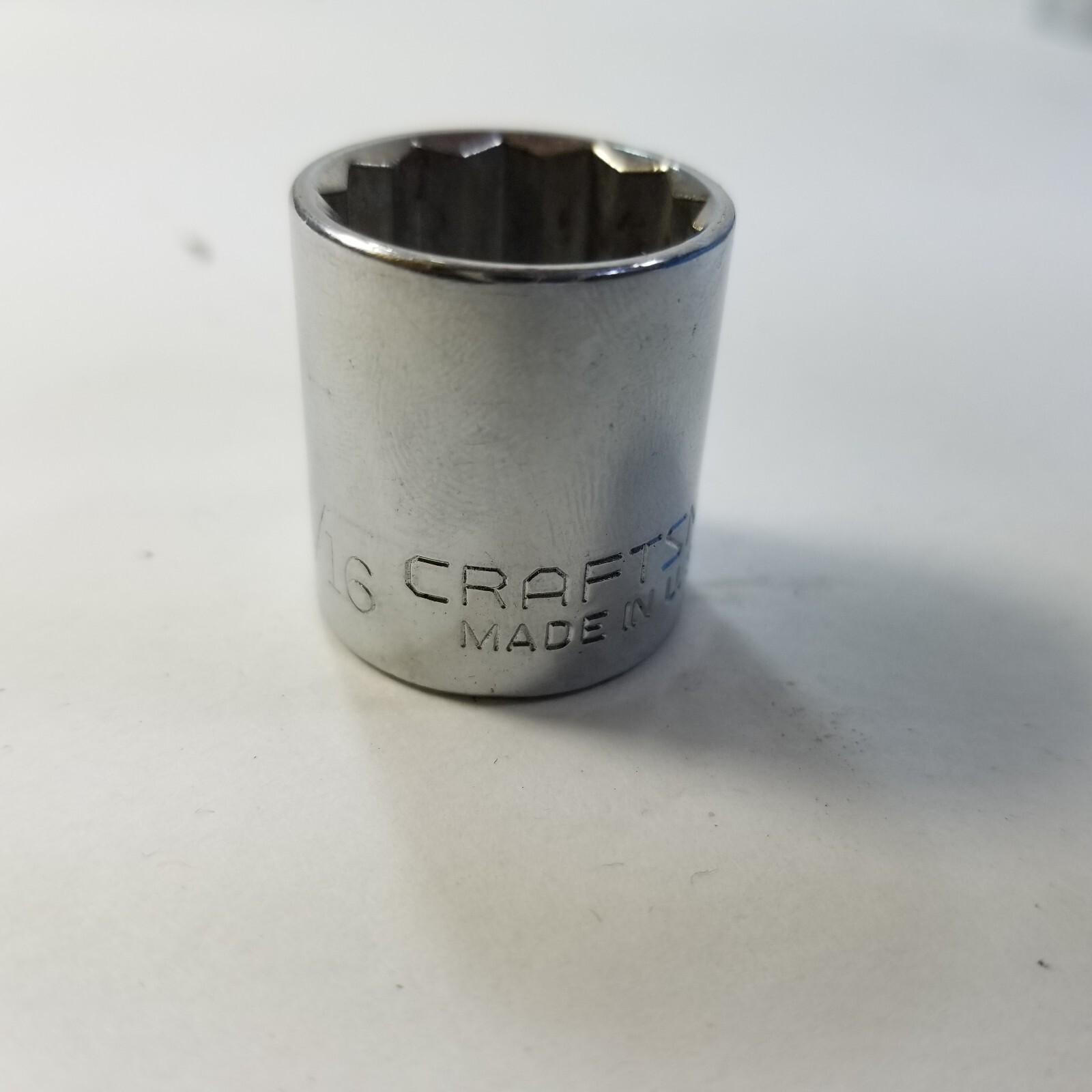 Craftsman -G- 11/16″ 12 Point Shallow Chrome Socket 3/8″ Drive 44336 USA