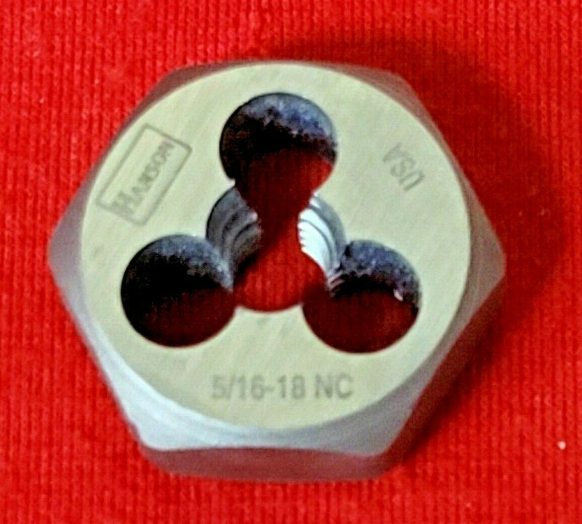 5/16-18 NC X 1″ Hex Die Irwin Hanson 6527 Rethreading Carbon Steel USA