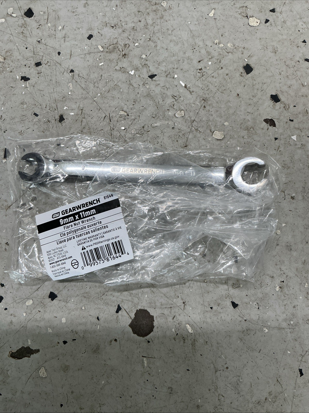 GEARWRENCH Flare Nut Wrench 9mm x 11mm Metric Chrome CHN 81644