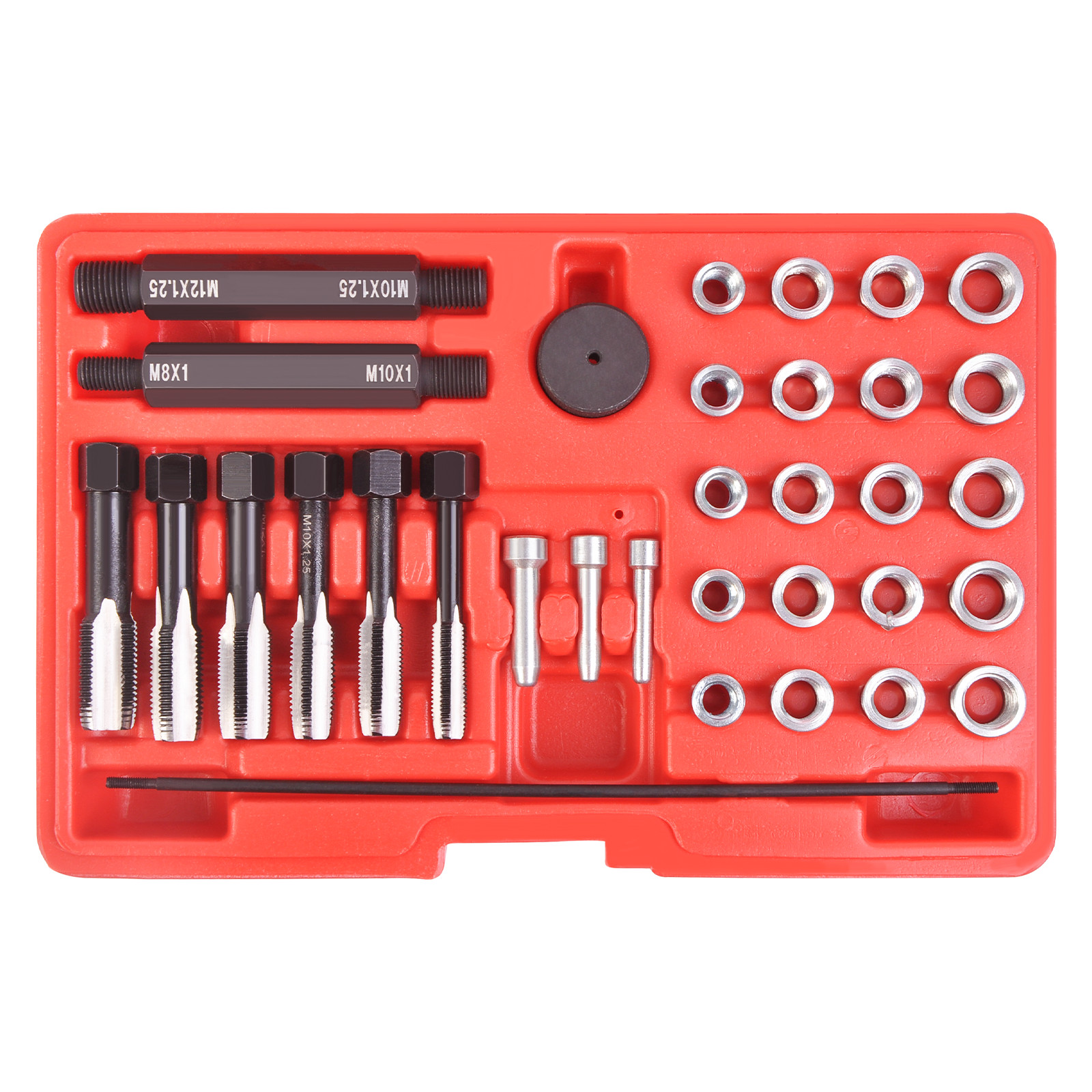 8mm 10mm 12mm Metric Glow Plug Cylinder Head Thread Repair Tool Kit Set 33PC