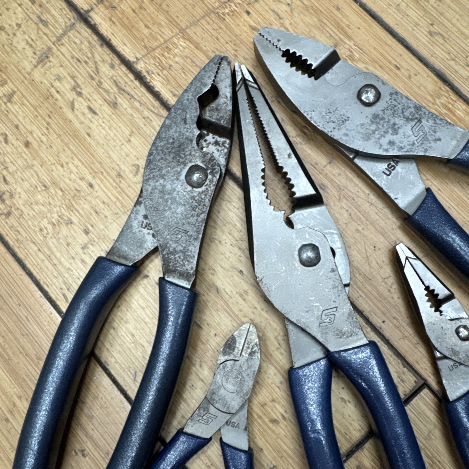 Snap-on PL347ACFMB POWER BLUE 5pc Soft Grip Joint Pliers 85acf2 Ln44bcf 4
