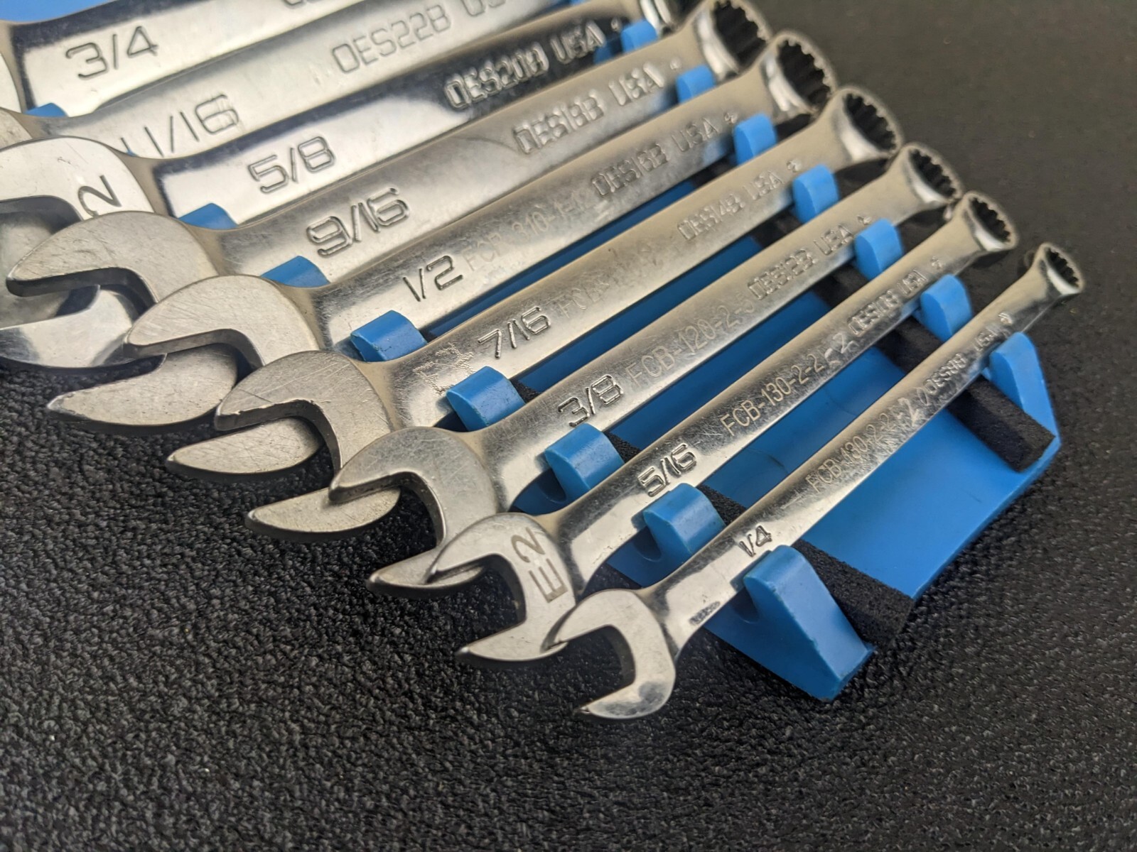 #bk471 Snap On Tools OES Master SAE Spline Short Wrench Set 3/8” – 3/4″ Aviation