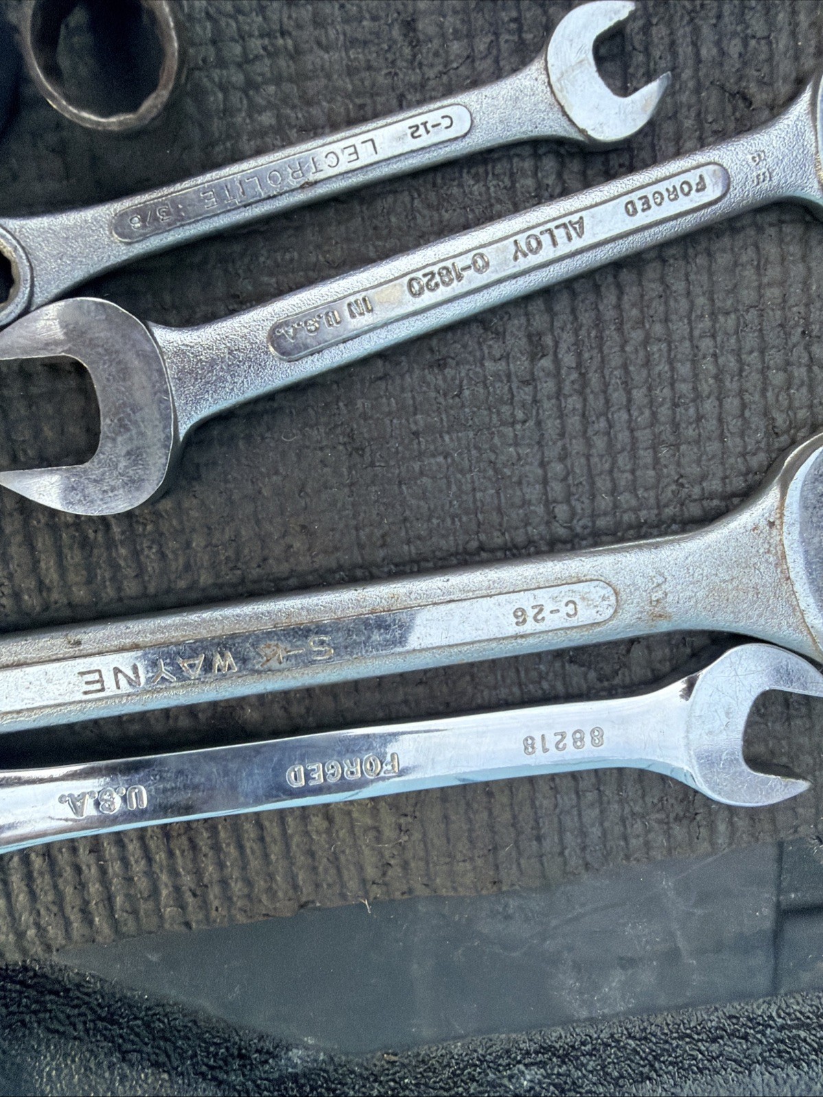 SK Tools USA S-K Large Wrench Lot 17pcs 1 Broken Rest of C-26 C-30 SAE Metric Tr
