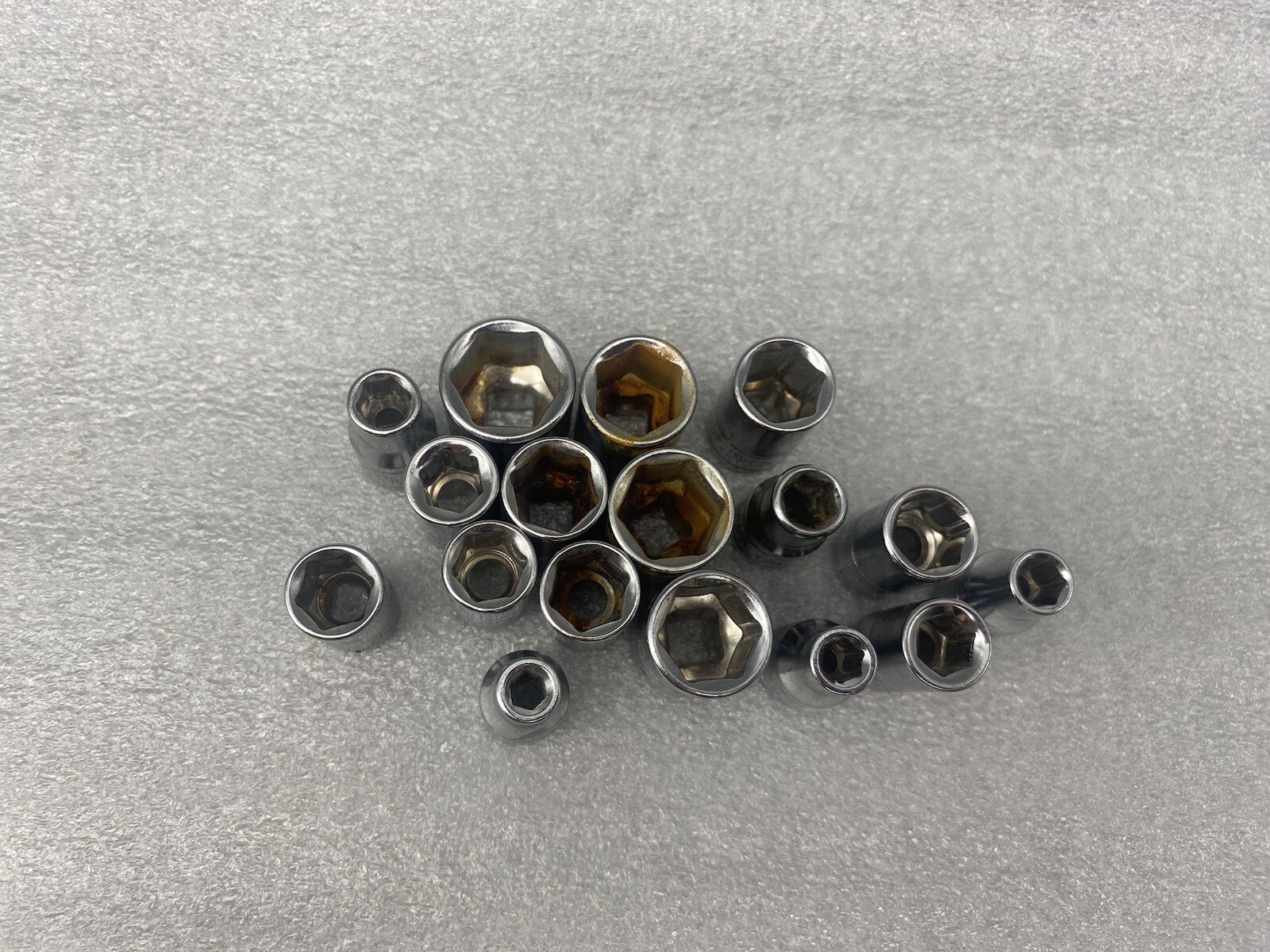 Blue hawk 6 Point Mix Lot of 17 SAE & Metric Socket Set different Sizes *READ