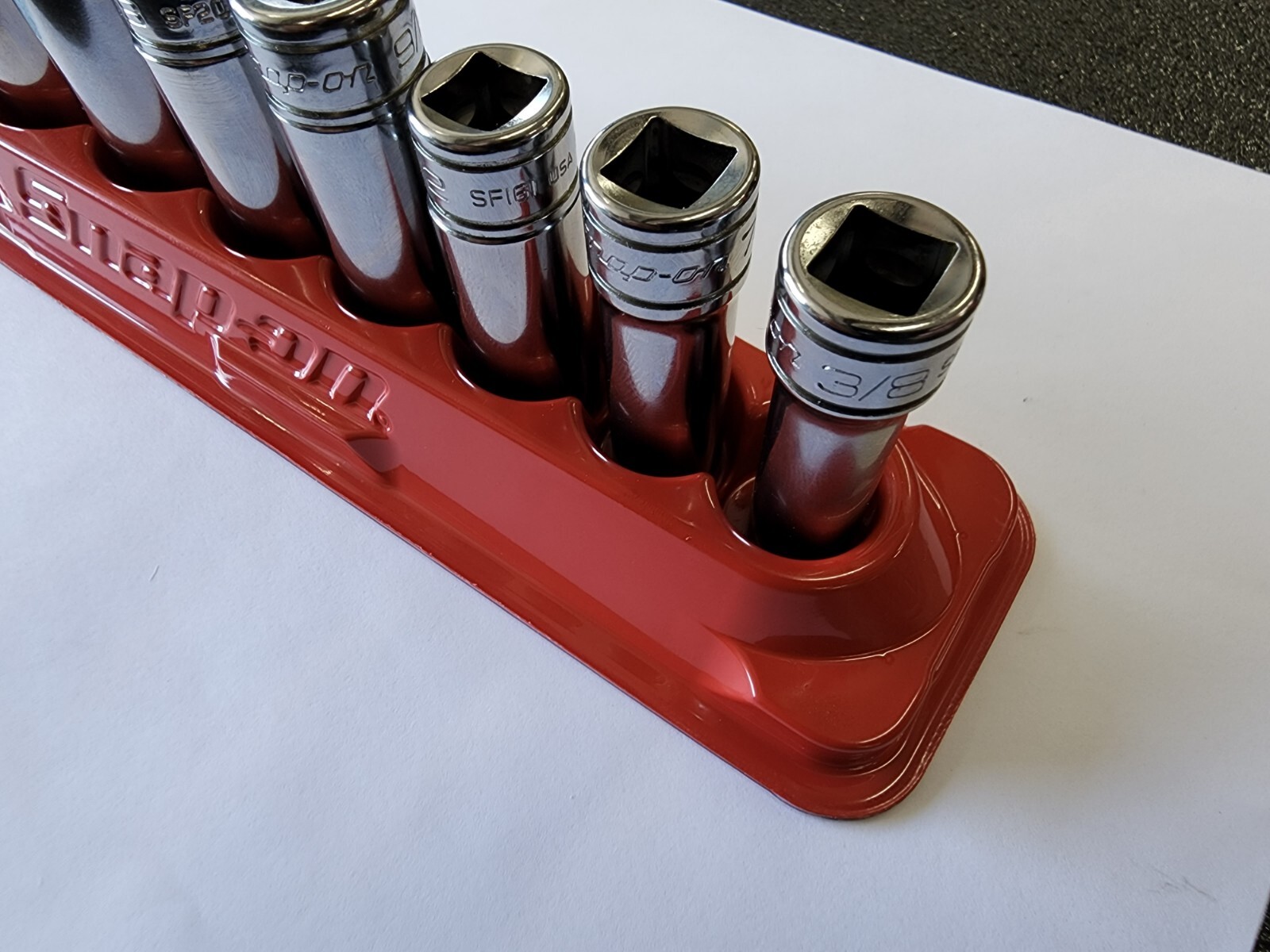Snap-on Tools USA NEW 7pc 3/8″ Drive SAE 12 Point Deep Chrome Socket Set 207SFY