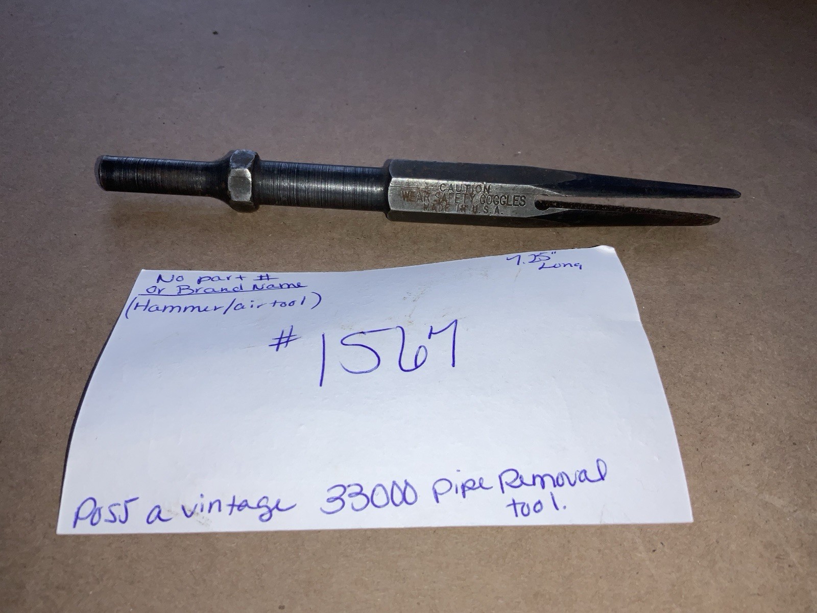 Vintage Tail Pipe Exhaust Removal Pry Bar Tool 7.25” Poss. 33000 Pipe Remover