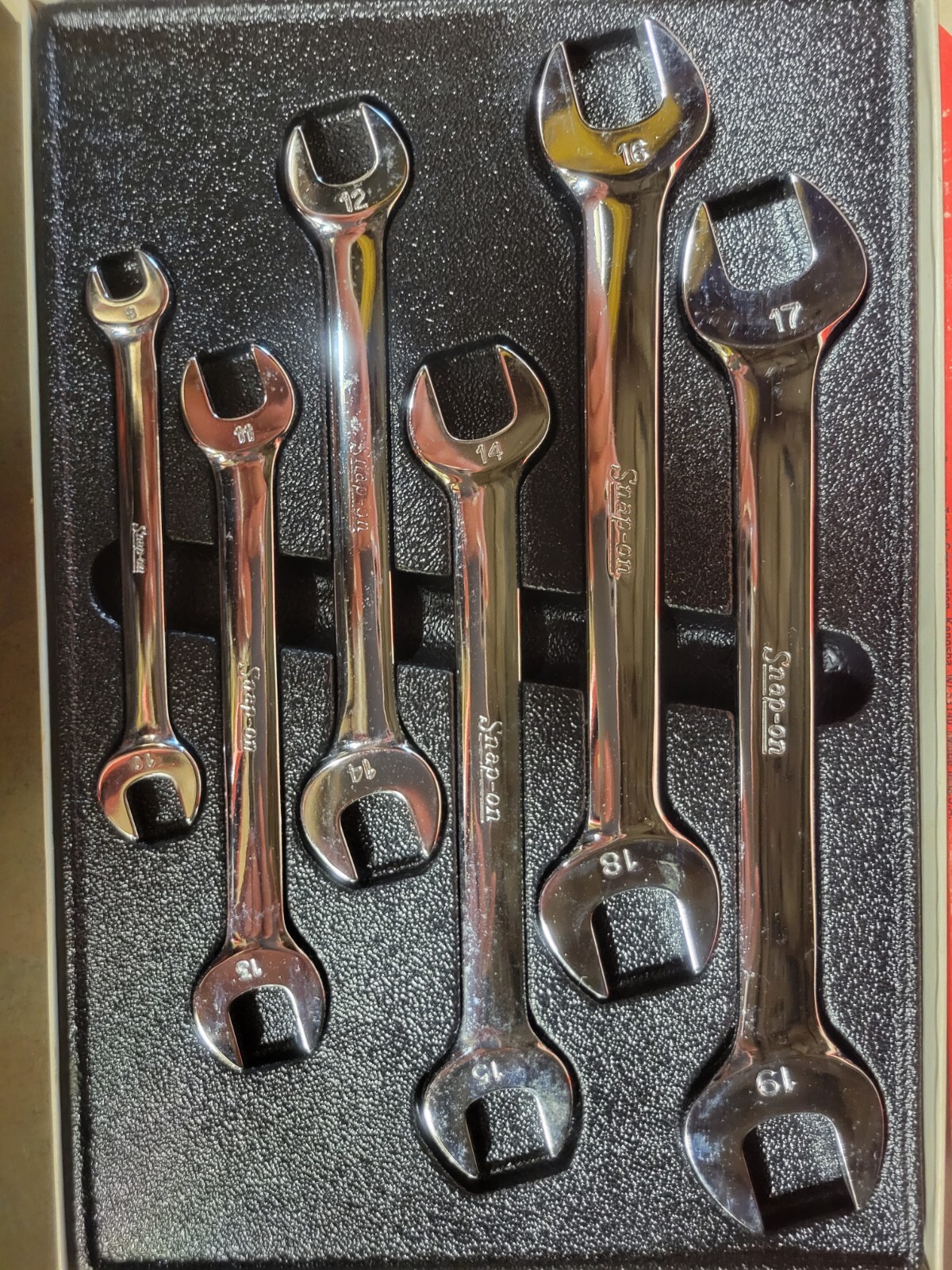 Vintage Snap On USA metric & standard open end wrench set original box very rare