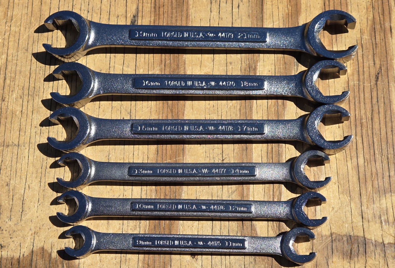 Vintage Craftsman 6pc METRIC Flare Nut Line Wrench Set VA 9mm-21mm USA EUC