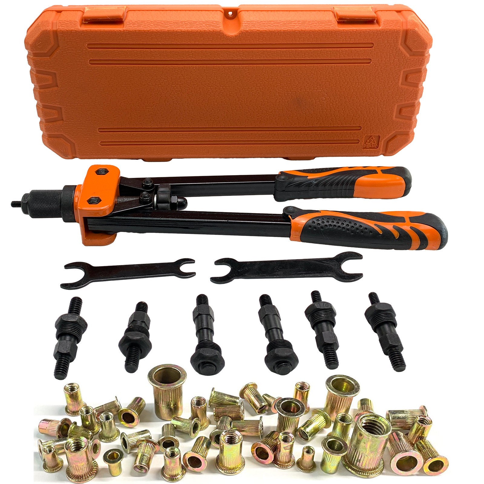 14» Rivet Gun Kit Rivnut Thread Setting Tool Nut Setter NutSert Metric 70PCS