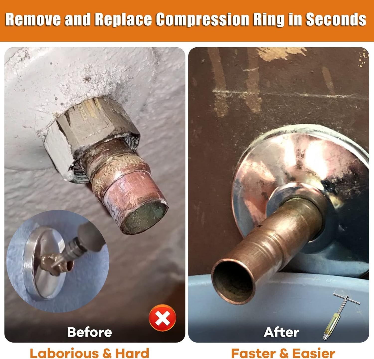 Hand-Powered Plumbing Compression Sleeve Puller for Frozen Fittings – Easy Use!