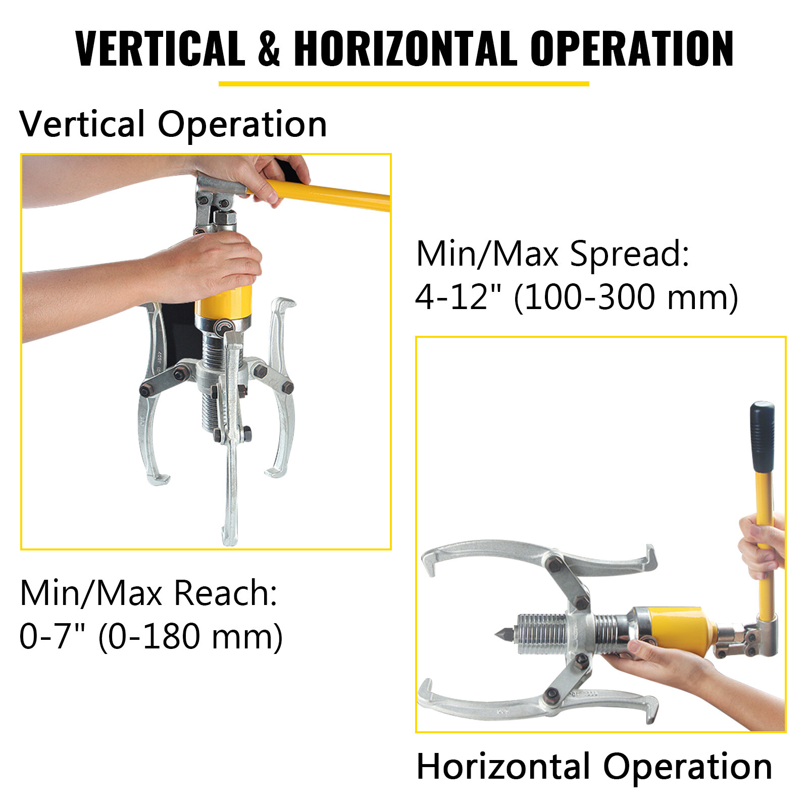 VEVOR 3-Jaw 15T Hydraulic Gear Puller Set Wheel Bearing Pulling Separator