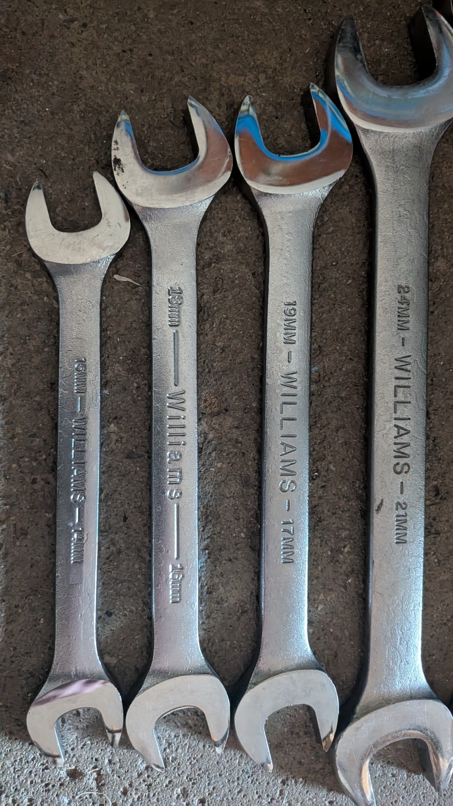 6 Williams Wrenches Combination Metric Open End 30MM 27 24 21 19 17 18 15 16