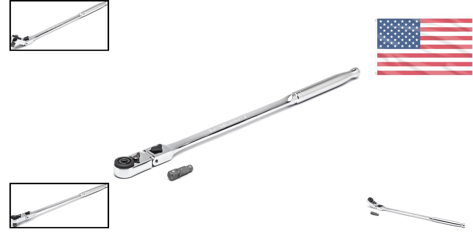 Slim Profile 12″ 72-Tooth Ratchet with Quick Release for Tight Access