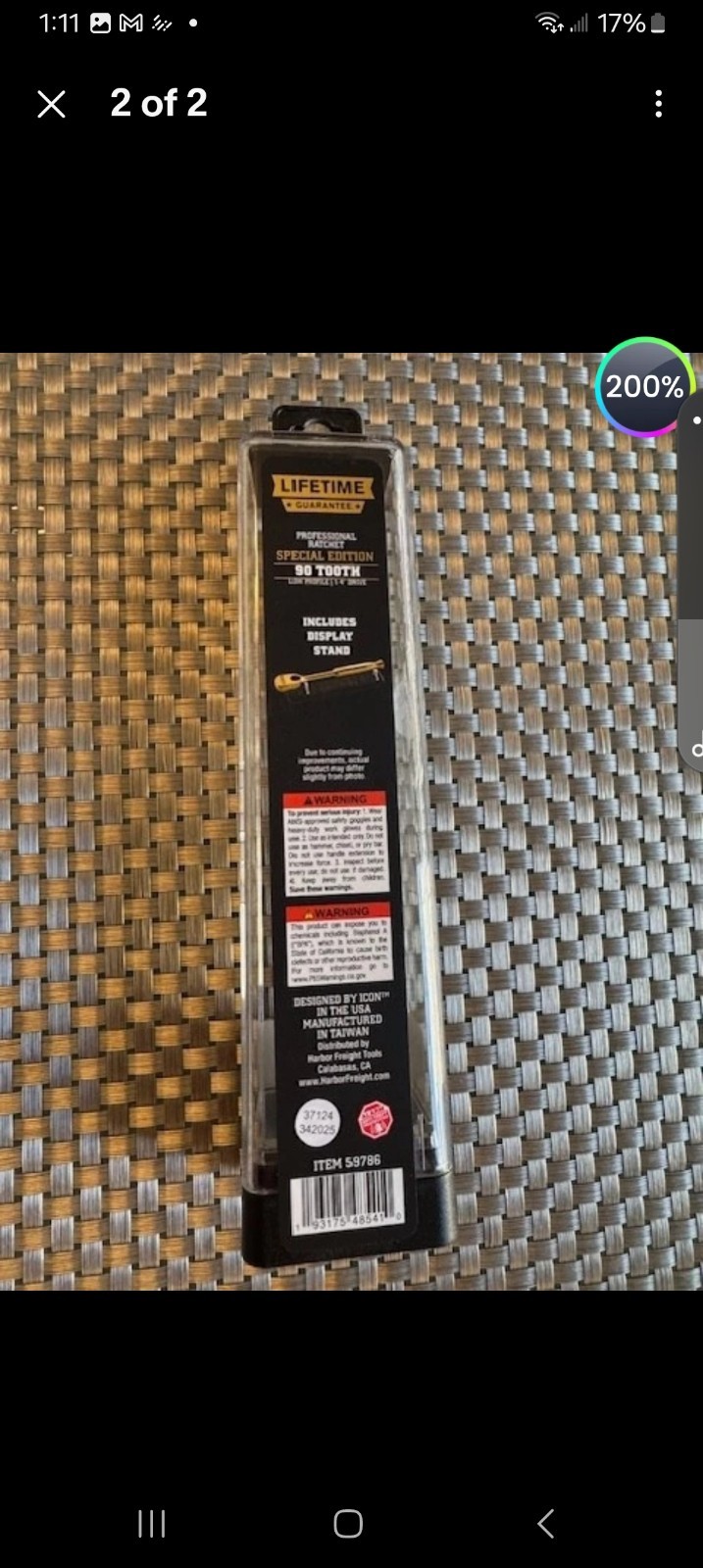 NEW ICON 1/4″ Ratchet 24K Gold Plated Special Edition 59786 SEALED