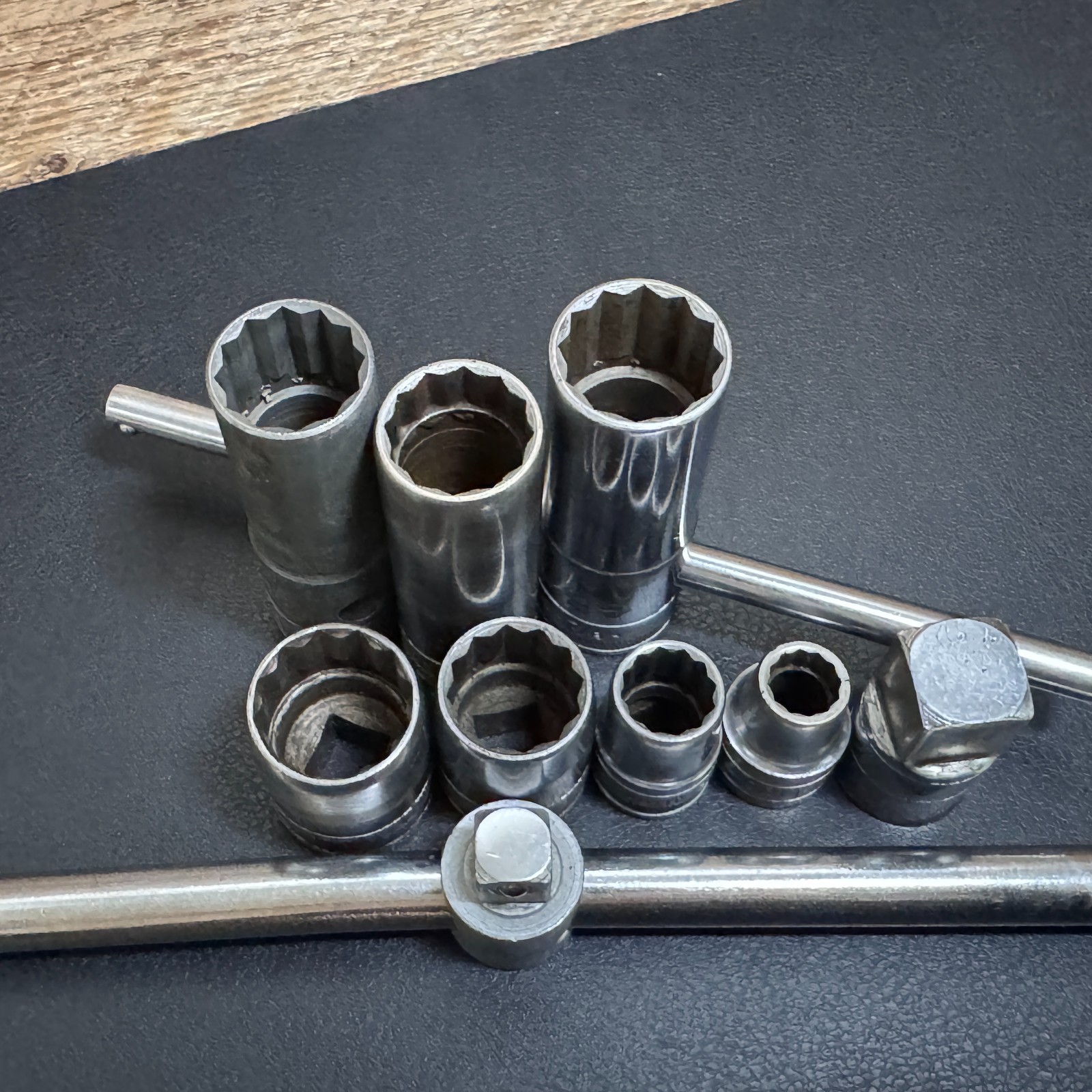 S-K Tools 1/2 Drive Socket Lot 12PT SAE Deep STD T-Handle Breaker Bar Cross Bar