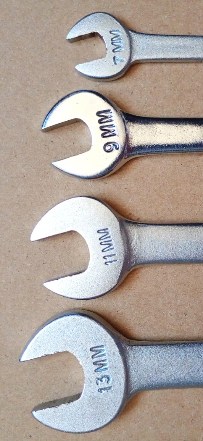 Bedford Vanadium Open Ended Spanners x 8 • Metric Sizes: 6/7mm – 10mm to 22mm