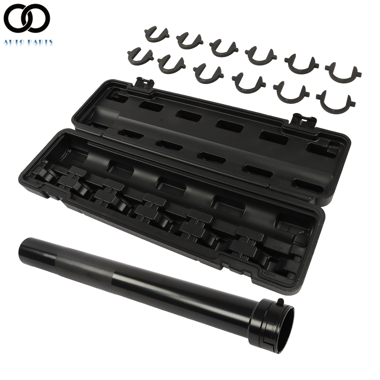 With 12 SAE & Metric Crowfoot Adapters Inner Tie Rod Removal Auto Tools Kit 13PC