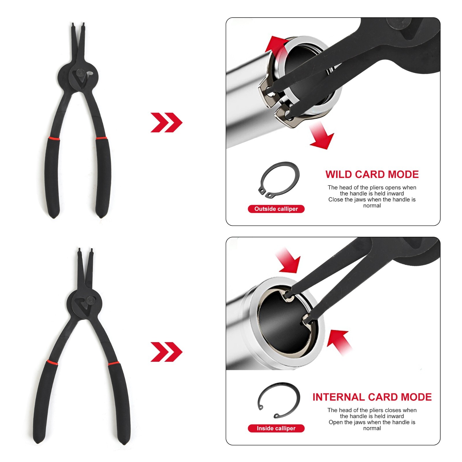 12 PC Versatile Retaining Snap Ring Pliers set 0.038in 0.047in 0.070in 0.090in